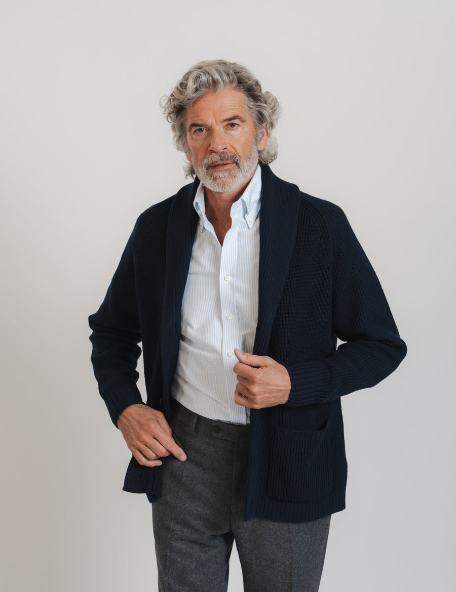 Shawl Cardigan - Navy