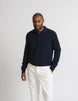 Wool Cashmere Polo - Navy
