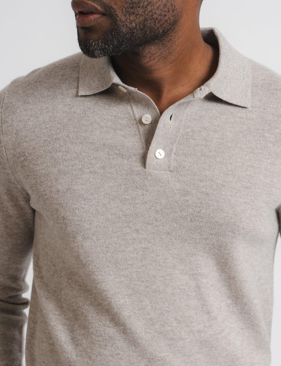 Wool Cashmere Polo - Greige