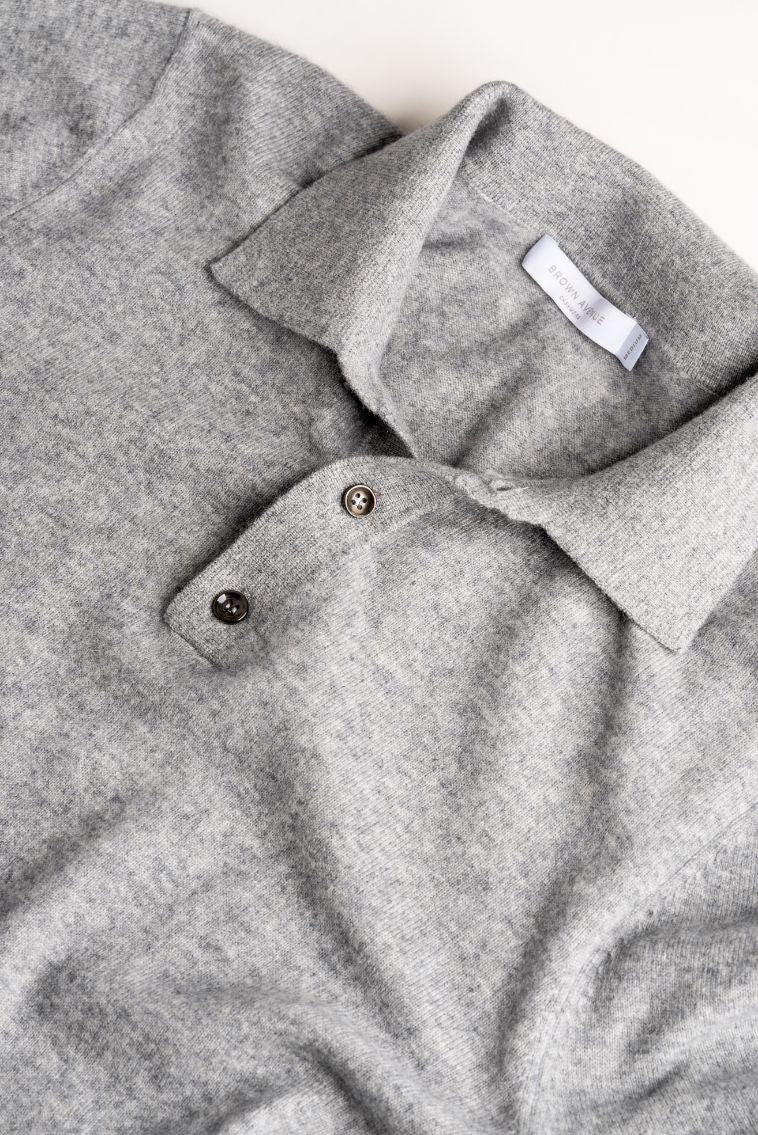 Polo Shirt Sweater - Grey