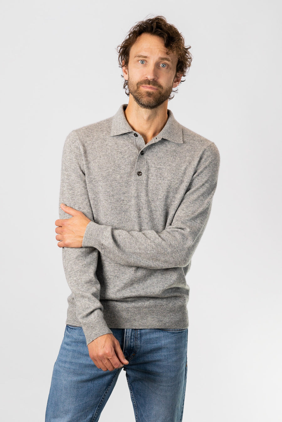 Polo Shirt Sweater Grey
