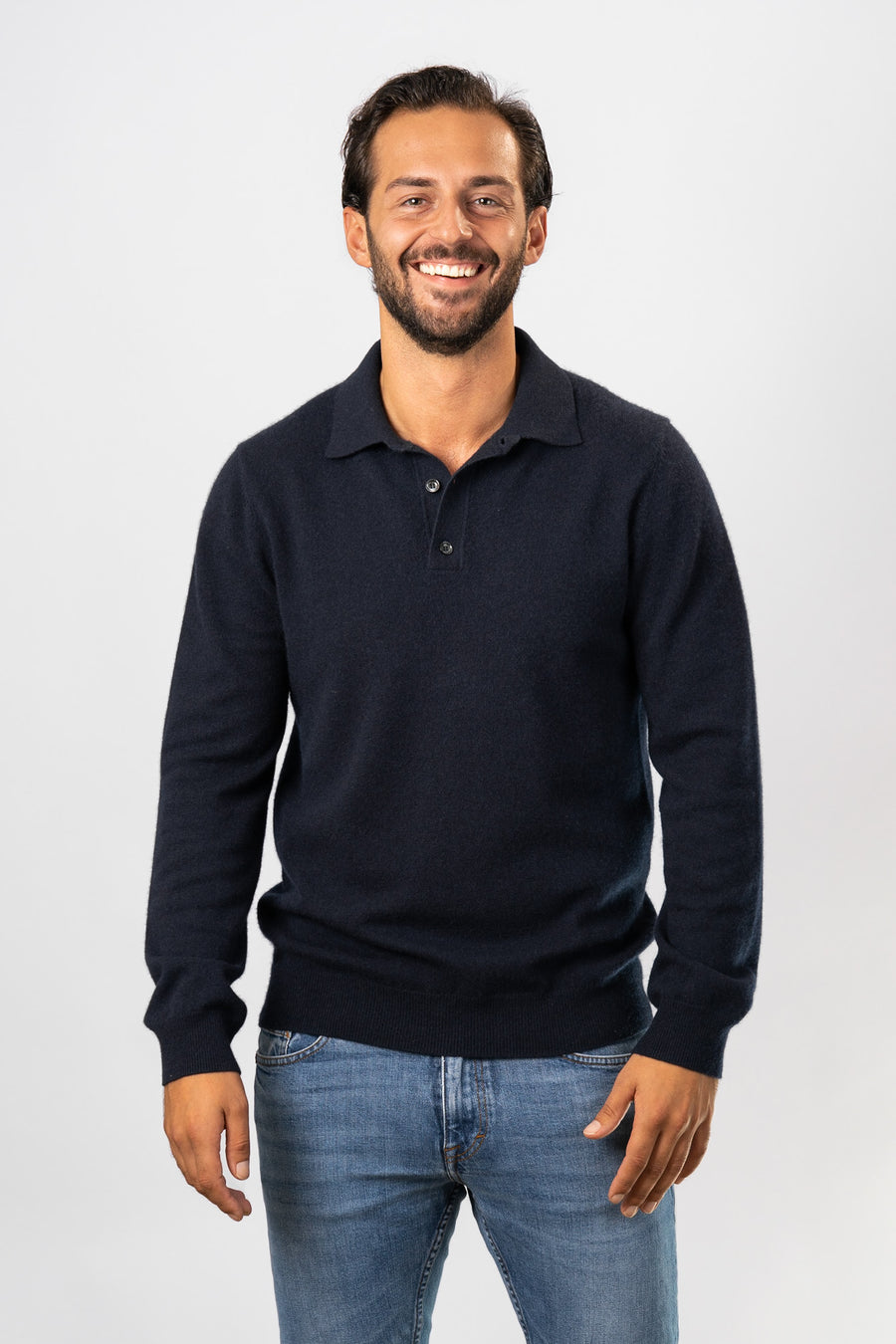 Polo Shirt Sweater - Navy