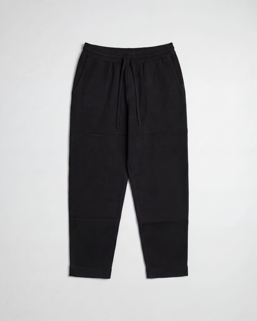 Cotton Knitted Pants - Black