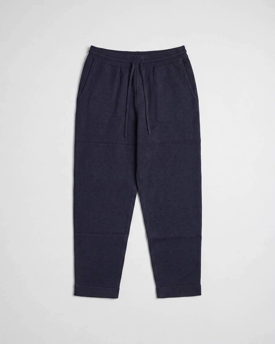 Cotton Knitted Pants - Navy