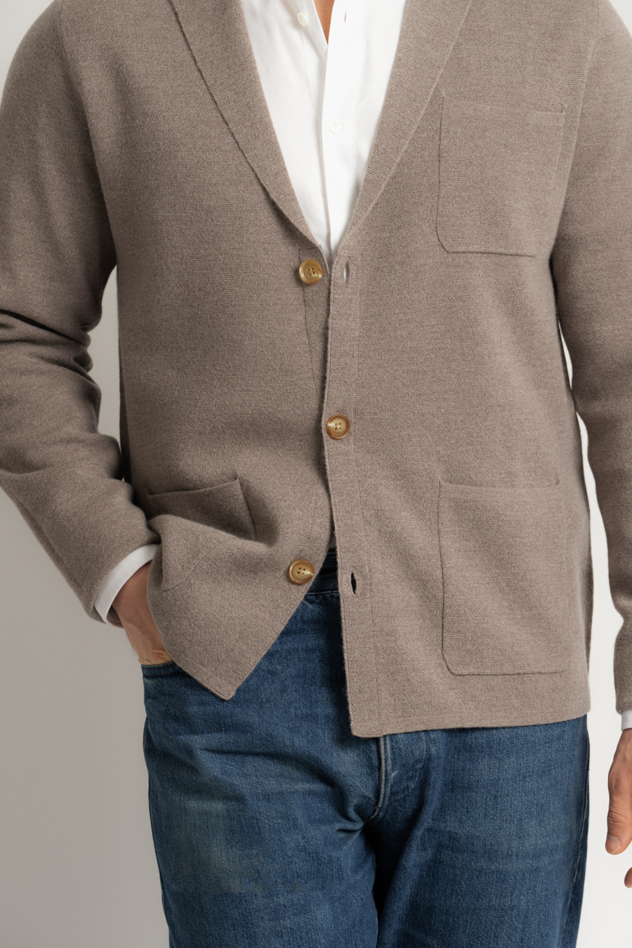 Merino Riviera Blazer - Taupe