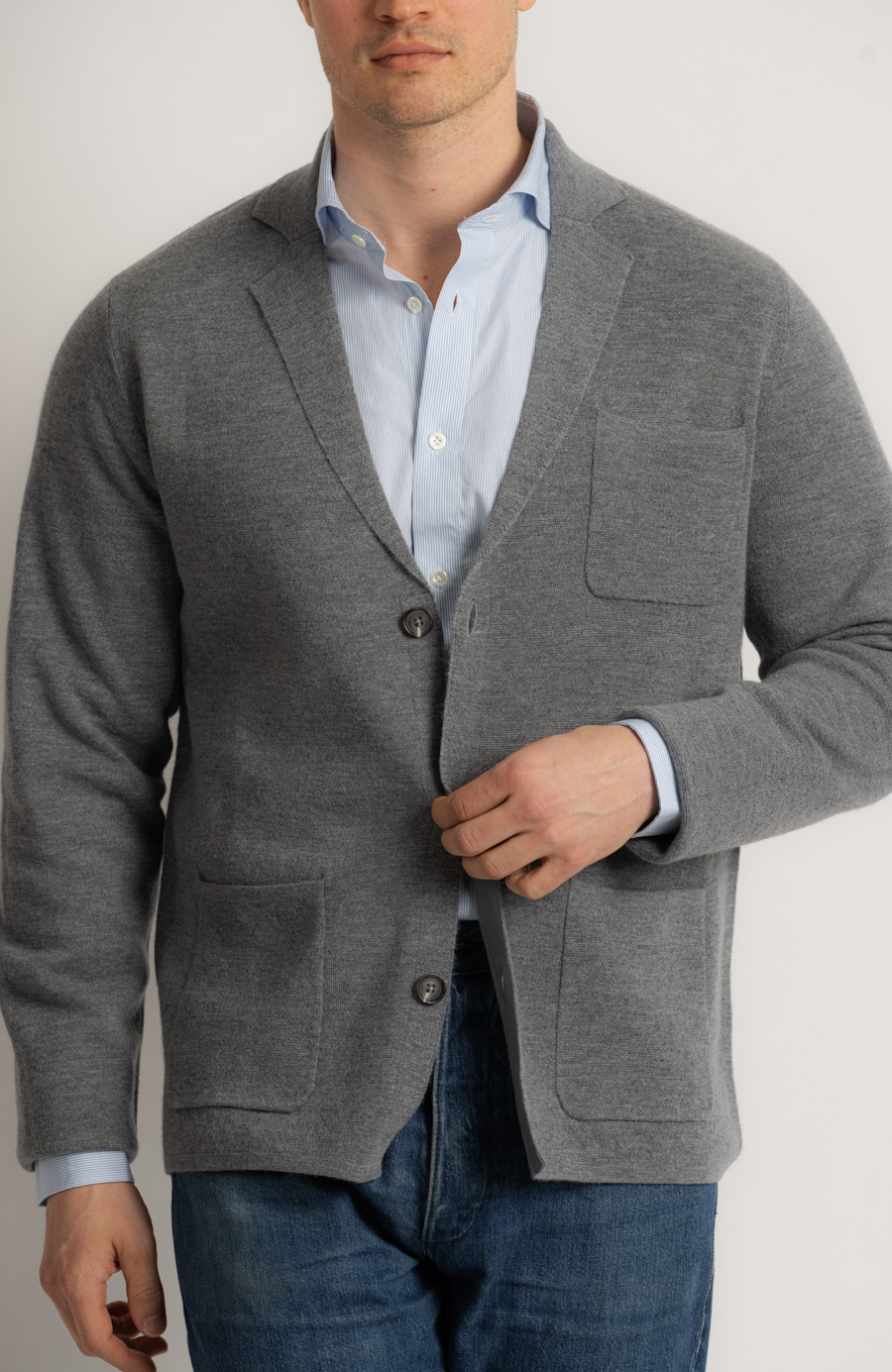 Merino Riviera Blazer - Grey