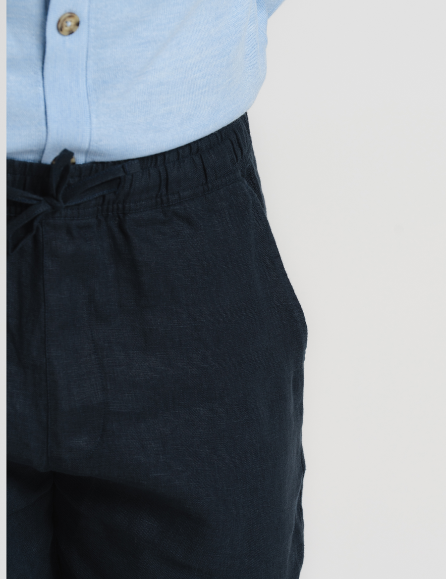 Linen Pants - Navy