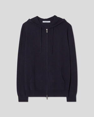 Royal Cashmere Zip Hoodie - Navy