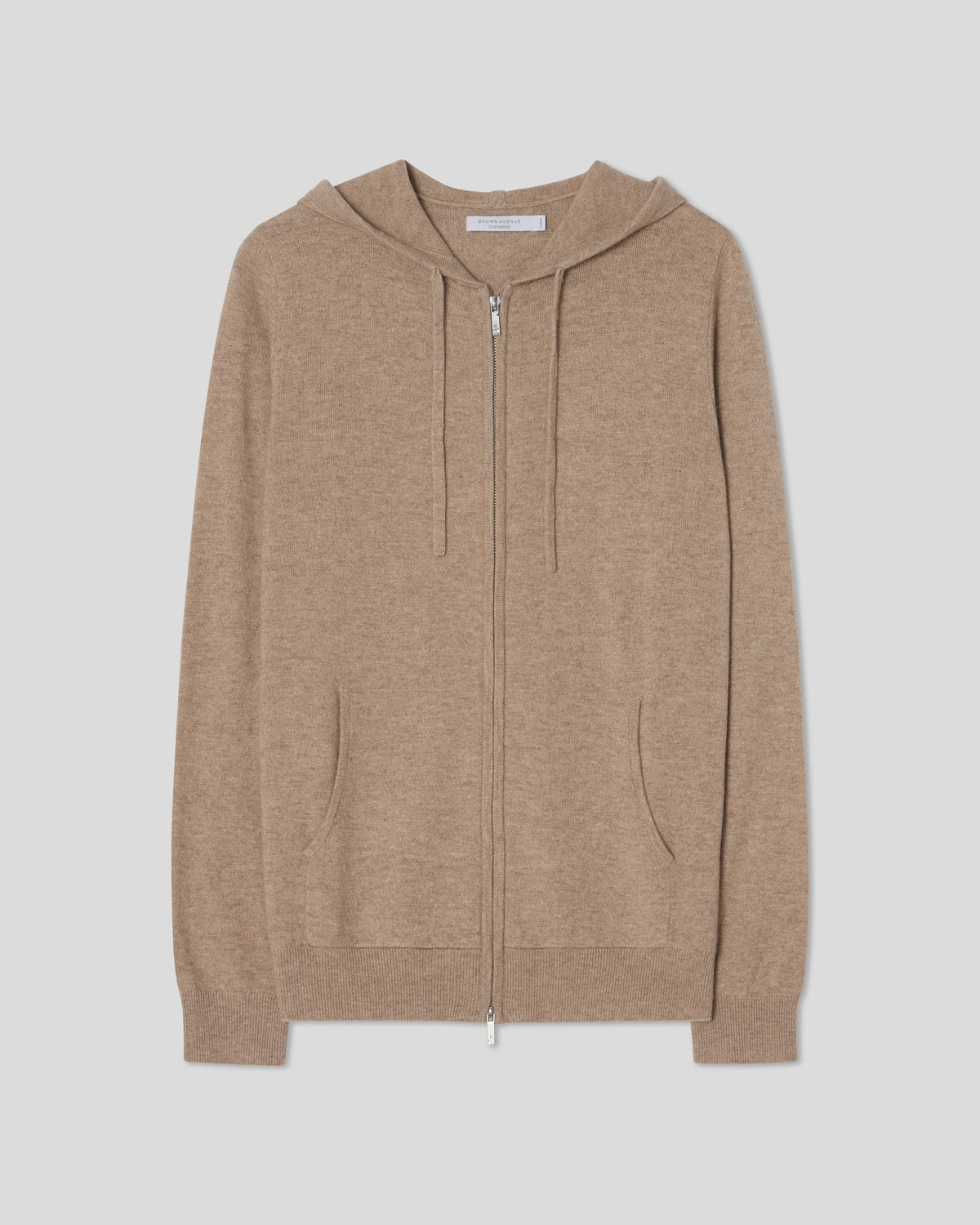 Royal Kashmir Zip Hoodie - Taupe