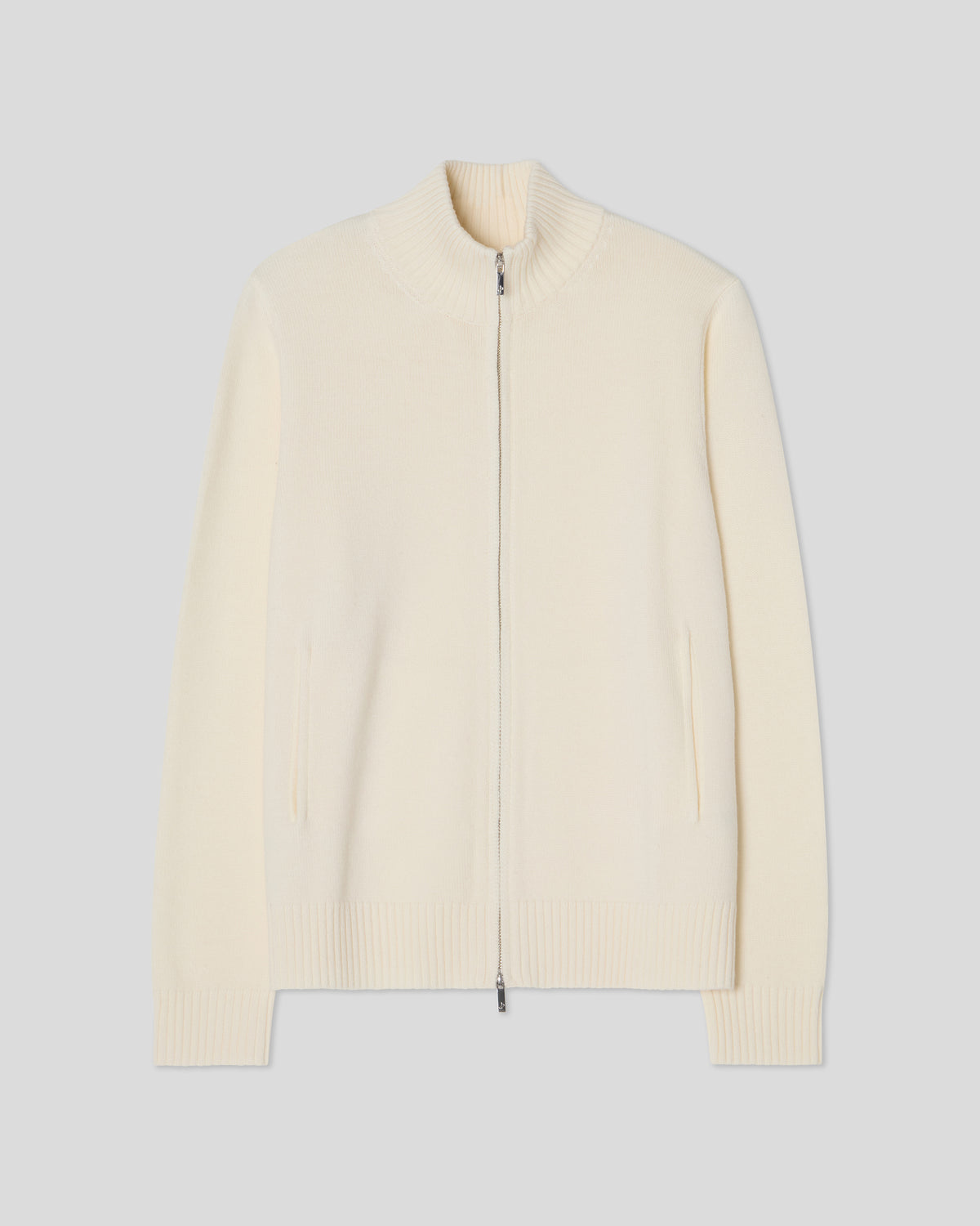 Cashfeel Merino Zip Cardigan - Off White