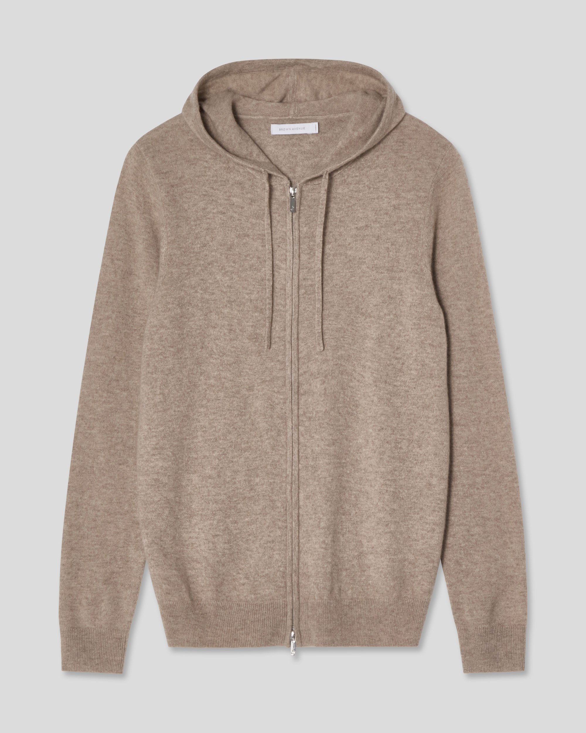 トップス WOOL CASHMERE ZIP HOODIE Royal Cashmere Zip Hoodie - Taupe – Brown Avenue