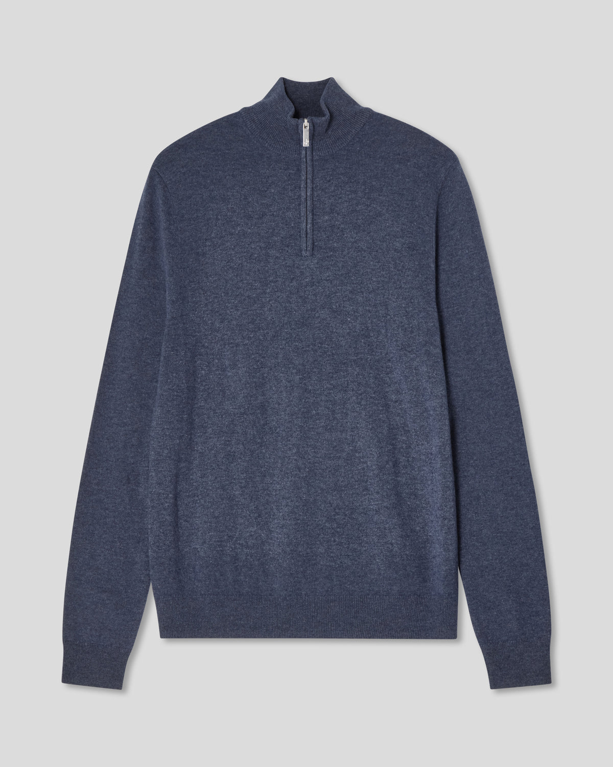 Half Zip Ull Kashmir - Jeans Blå