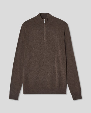 Half Zip Ull Kashmir - Brun