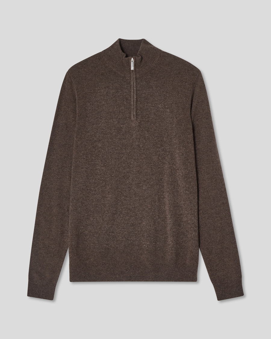 Wool Cashmere Half zip - Brown