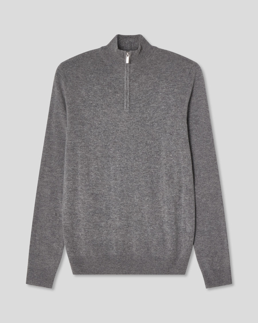 Wool Cashmere Half zip - Grey