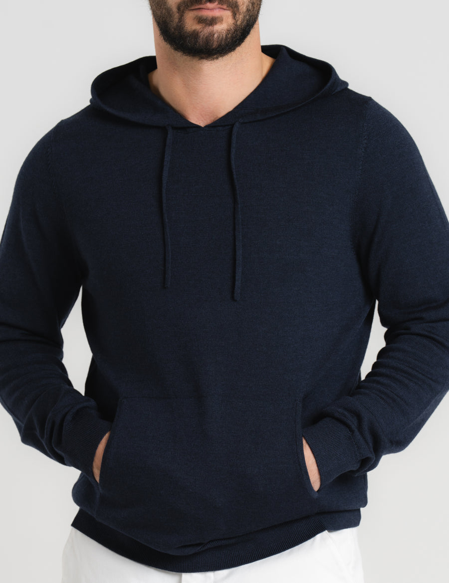 Cashfeel Merino Hoodie - Navy