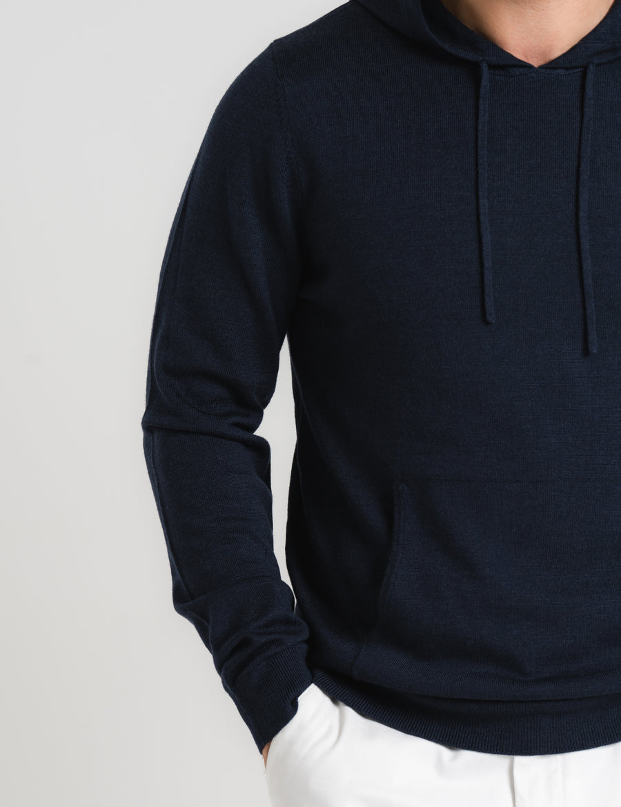 Cashfeel Merino Hoodie - Navy