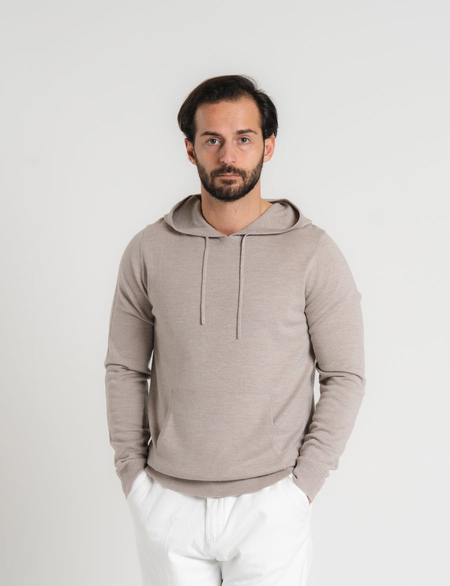 Cashfeel Merino Hoodie - Taupe
