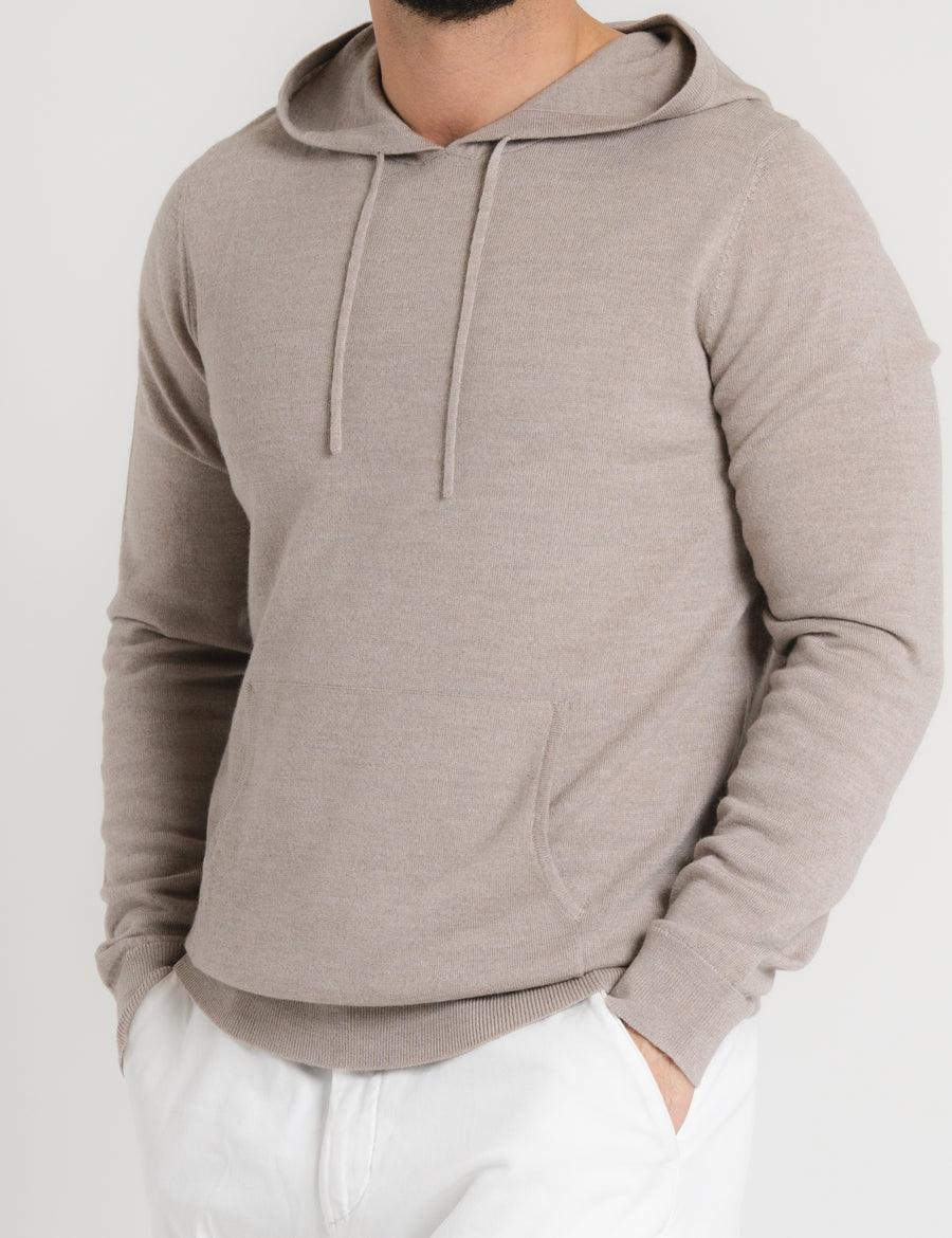 Cashfeel Merino Hoodie - Taupe