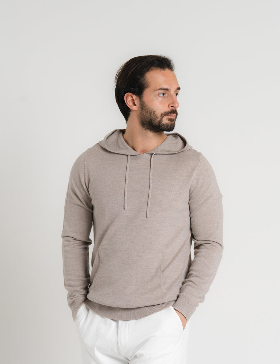 Cashfeel Merino Hoodie - Taupe