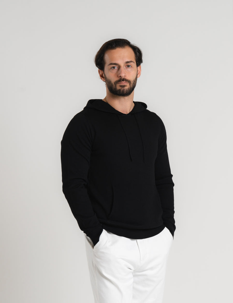 Cashfeel Merino Hoodie - Black