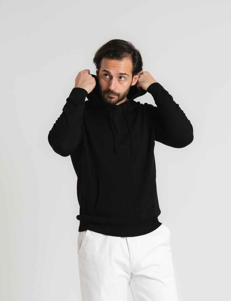 Cashfeel Merino Hoodie - Black