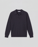 Stickad Polo Shirt - Marinblå
