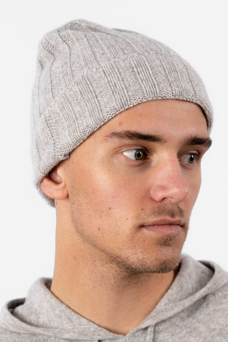Cashmere Beanie - Silver Grey
