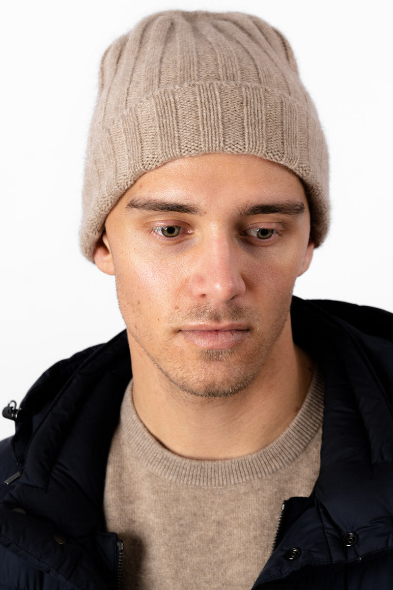 Chunky Ribbed Beanie - Light Taupe