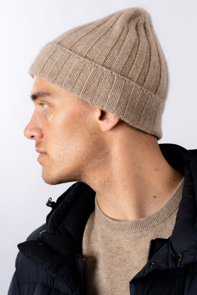 Chunky Ribbed Beanie - Light Taupe