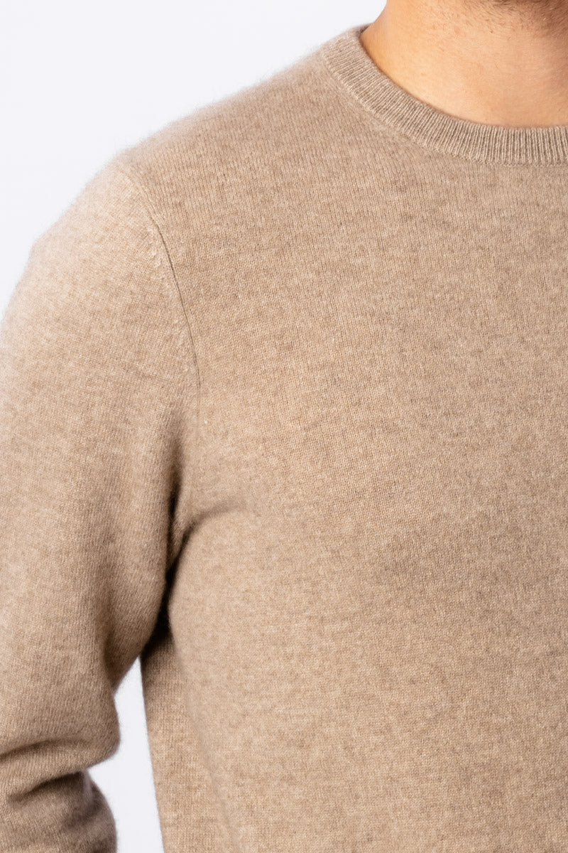 O-Neck Cashmere Sweater - Light Taupe