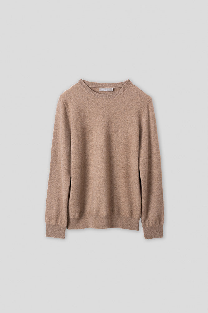 O-Neck Cashmere Sweater - Light Taupe