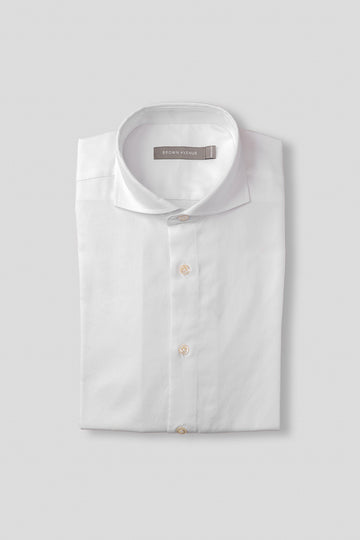 Cut Away Fine Oxford Shirt - White
